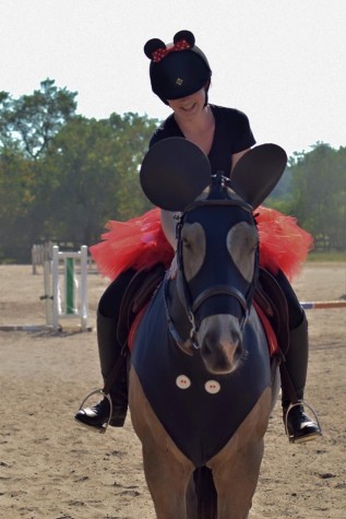 Mackenzie and her horse as Mickey Mouse and Minnie Mouse