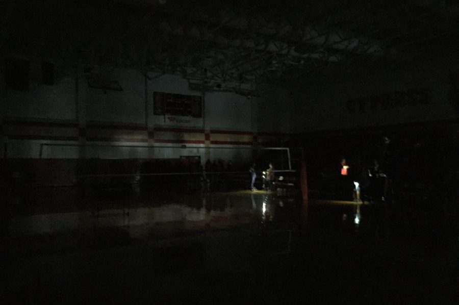 The black out struck just moments before Cy Woods was supposed to start their volleyball game against Cy Creek.