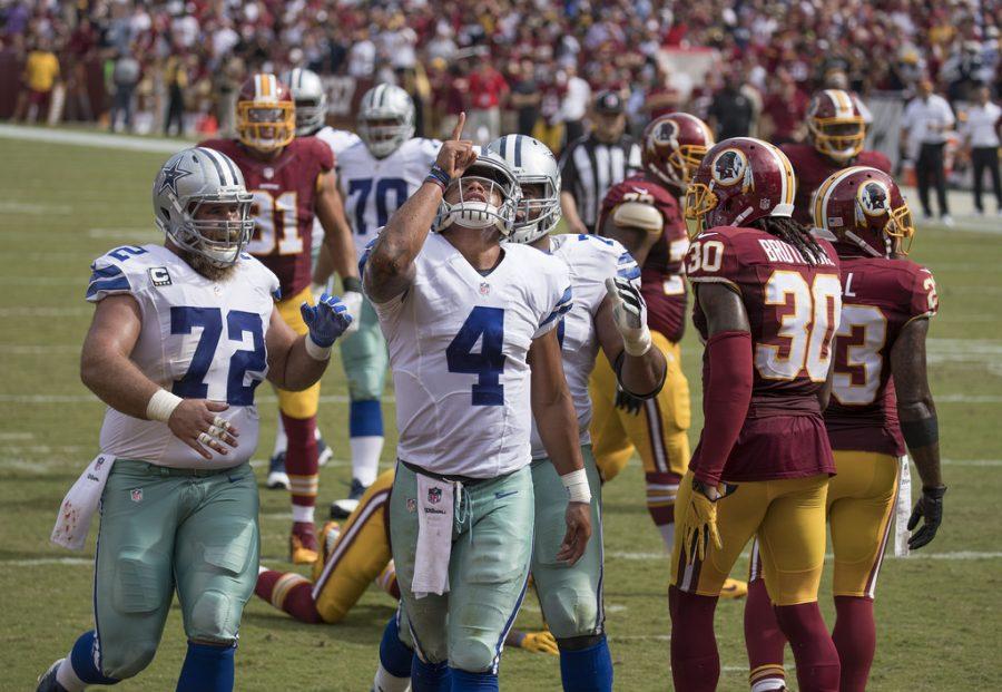 Dak Prescott after scoring against the Redskins