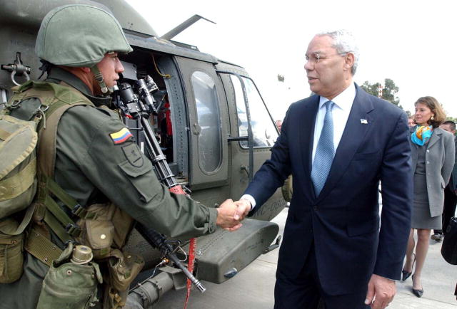 Colin Powell visiting Colombia