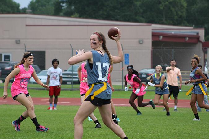 Paige Sebesta throws the ball