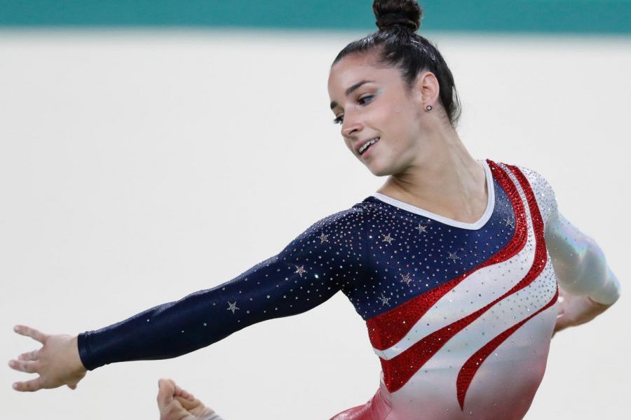 Gymnast Aly Raisman performs at the 2016 Rio Olympics. Raisman was one of the 150 women who testified against Nassar.