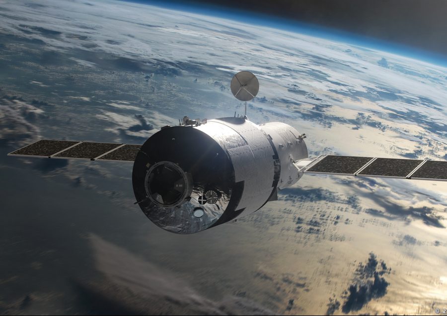 An illustration of Tiangong-1