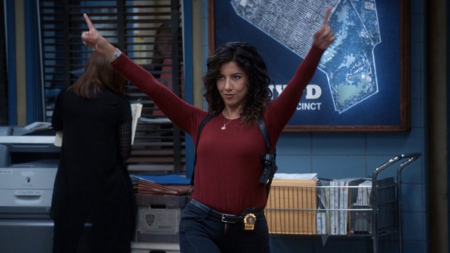 One of the main characters, Rosa Diaz, played by Stephanie Beatriz.