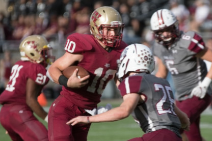 Carson Danner (QB) eyes the end-zone for a touchdown