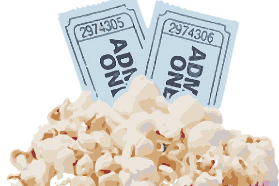 Popcorn and tickets.