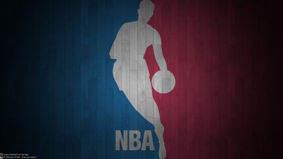 The logo of the NBA, who is former Los Angeles point guard Jerry West