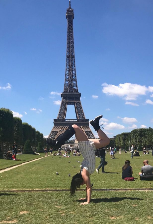 Hanan in Paris showing off some of her acro skills 