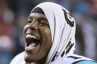 Cam Newton cheering for his team