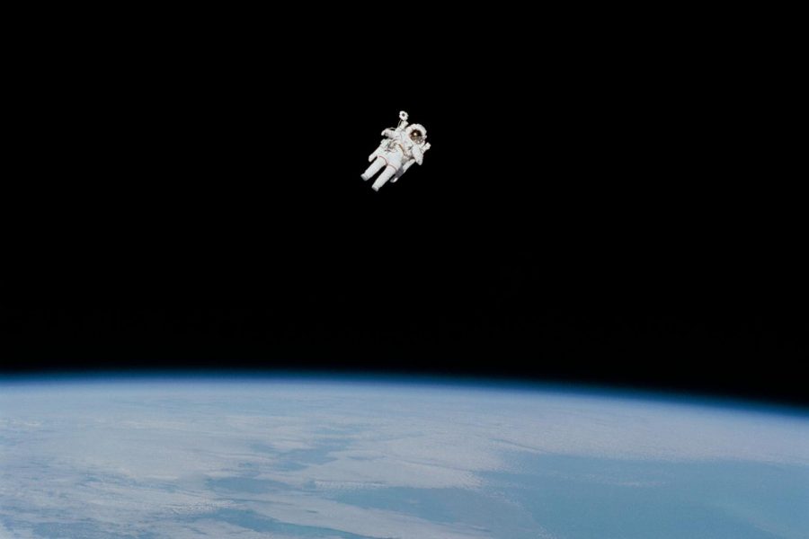 Astronaut floating in space
