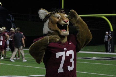 Chester the Wildcat at the Varsity Football Game on Aug. 27 against Kingwood High School.