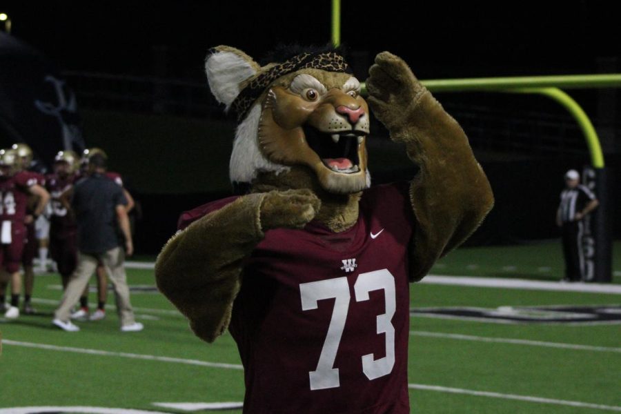 Chester+the+Wildcat+at+the+Varsity+Football+Game+on+Aug.+27+against+Kingwood+High+School.