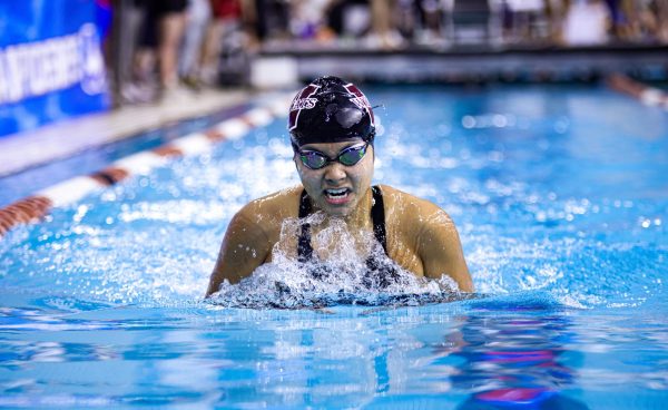 “It felt unique and one-of-a-kind. I’ve been to competitive meets before, but for some reason State felt so much more electrifying.”
—Junior Lana Pham, 22nd in Girls 100 Breast