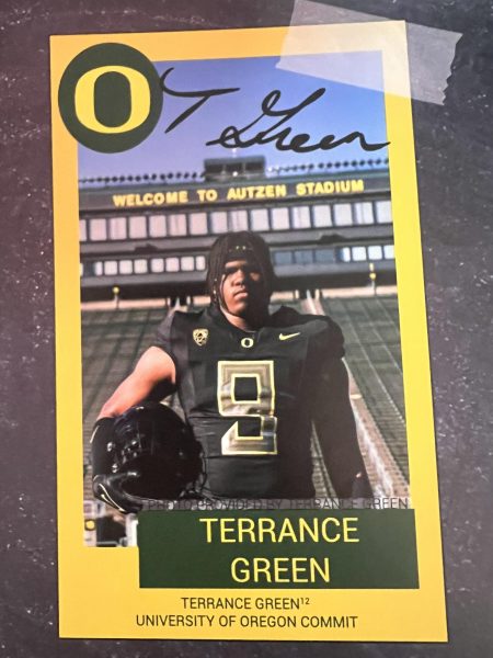 Terrance Green is pictured in the 2023 yearbook on a spread covering athletes continuing their careers in college. Green transferred from Oregon to Alabama in spring 2026. 